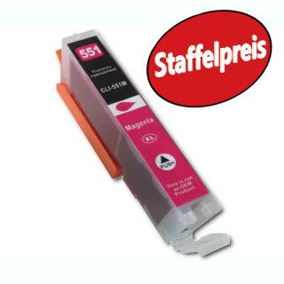 DC / D&C komp. Tintenpatrone zu Canon CLI-551M XL Magenta / Rot mit Chip Staffelpreis