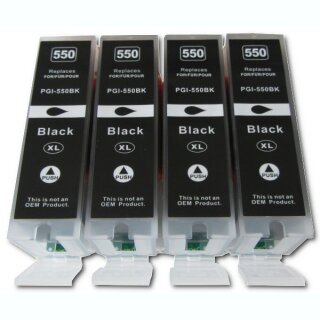 DC 4 komp. Canon PGI-550BK XL Version Bulk mit Chip und...