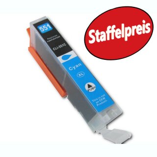 DC / D&C komp. Tintenpatrone zu Canon CLI-551C XL Cyan / Blau mit Chip Staffelpreis