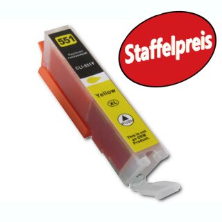 DC / D&C komp. Tintenpatrone  zu Canon CLI-551Y XL Yellow / Gelb mit Chip Staffelpreis