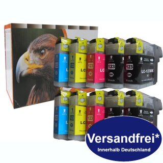 DC 10 Multi-Pack XL Druckerpatronen komp. zu Brother LC-121 / LC123 XL Version  mit V3 - Chip ·  Brother MFC j 245 470 650 870 4410 4510 4610 4710 6520 6720 6920 / Brother DCP j 132 132WG1 152 552 752 4110
