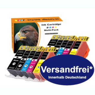 Versandfrei* D&C / DC 10 Multi-Pack komp. Druckerpatronen zu Canon PGI-520/ CLI-521 Canon Pixma IP 3600 4600 4700 Canon Pixma MP 540 540x 550 560 620 620B 630 640 980 990 Canon Pixma MX 860 870 mit Chip und Füllstandsanzeige