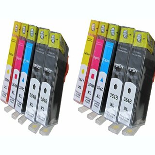 D&C/DC 10 Komp. Druckerpatronen zu HP-364BK XL 4 x Black...