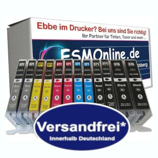 DC / D&C 12 XL Druckerpatronen  komp. zu Canon Pixma MG7750 MG7751 MG7752 MG7753 / Canon Pixma TS 8050 8051 8052 8053 9050 9055 zu Canon PGI-570 / CLI-571 XL  inkl. grau mit Chip und Füllstandsanzeige