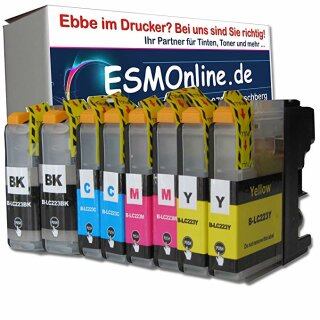 D&C 8 XL Druckerpatronen komp. zu Brother LC-223 LC225 LC227 Brother MFC-J480DW MFC-J880DW MFC-J4420DW MFC-J4620DW MFC-J4625DW MFC-J5320DW MFC-J5620DW MFC-J5625DW MFC-J5720DW MFC-J680DW DCP-J562DW DCP-J4120DW  mit V3 - Chip