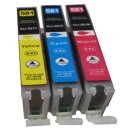 Versandfrei DC / D&C 3 komp. XXL Druckerpatronen Blau Rot Gelb komp. zu Canon CLI-581XXL Serie Hersteller D&C höchste Füllmenge  Canon Pixma TS 6150 6151 6250 6251 8150 8151 8152 8250 8251 8252 9150 9155 9550 9551C / Canon Pixma TR 7550 8550