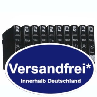 D&C 10 XL Druckerpatronen komp. zu Epson 16XL schwarz  Epson WorkForce WF 2010 2500 2510 2520 2530 2540 2630 2650 2660 2750 2760