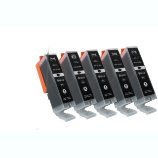 5 x DC / D&C komp. zu Canon PGI-570BK XL schwarz mit...