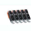 5 x DC / D&C komp. zu Canon PGI-570BK XL schwarz  mit...