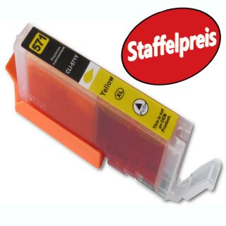 DC / D&C komp. zu Canon CLI-571Y XL ( Staffelpreise )  Canon Pixma MG5750 MG5751 MG5752 MG5753 MG6850 MG6851 MG6852 MG6853 MG7750 MG7751 MG7752 MG7753 Canon Pixma TS 5050 5051 5053 5055 6050 6051 6052 8050 8051 8052 8053 9050 9055 mit Chip und Füllstandsa