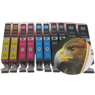 D&C 10 komp. Druckerpatronen komp. zu Canon Pixma IP4800 IP4850 IP4900 IP4950 MG5100 MG5150 MG5200 MG5250 MG5300 MG5350 MG6100 MG6150 MG6200 MG6250 MG8100 MG8150 MG8150 MX885 IX6650