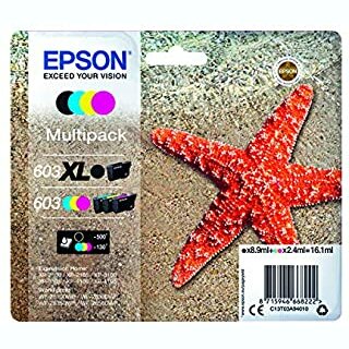 4 Multipack Epson 603 ( schwarz 603XL )  für Epson WF-2830DWF WF-2835DWF WF-2850DWF XP-2100 XP-2105 XP-3100 XP-3105 XP-4100 XP-4105