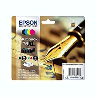 Epson 16 XL Tinte Füller, WF-2630WF WF-2650DWF WF-2660DWF WF-2750DWF WF-2760DWF, (Multipack, 4-farbig)