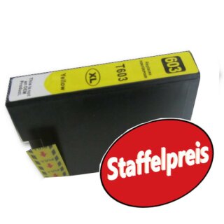 D&C  komp. Druckerpatrone  für Epson T603XL yellow  für Epson XP 2100 2105 2150 2155 3100 3105 3150 3155 4100 4105 4150 4155 Epson WF 2810 2820 2830 2835 2840 2845 2870 2850