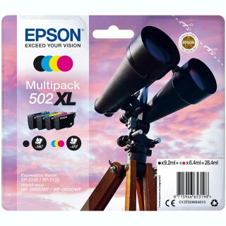 4 Epson Multipack für 502XL Epson XP-5100 XP-5105 WF-2860DWF WF-2865DWF