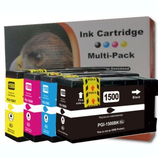 DC / D&C 4 komp. Druckerpatronen zu Canon PGI-1500 XL...