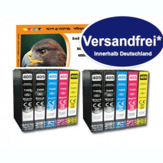 10 D&C  komp. Druckerpatronen für Epson 405XL / 405XL Ersatz für Epson WorkForce WF 3820 3825 4820 4825 4830 7310 7830 7835 7840