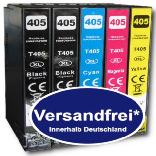 5 D&C  komp. Druckerpatronen für Epson T405XL Ersatz für Epson WorkForce WF 3820 3825 4820 4825 4830 7310 7830 7835 7840