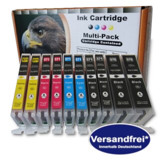 Versandfrei* DC-CA Ink Cartridge 10 Multipack 570/571 XL zu Canon MG 5750 5751 5752 5753 6850 6851 6852 6853 7750 7751 7752 7753 Canon TS 5050 5051 5053 5055 6050 6051 6052 8050 8051 8052 8053 9050 9051 mit Chip DC-CA 570/571-10