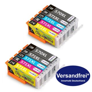 Office World 10 XL komp. zu Canon PGI-570 CLI-571 XL Canon MG 5750 5751 5752 5753 6850 6851 6852 6853 7750 7751 7752 7753 Canon TS 5050 5051 5053 5055 6050 6051 6052 8050 8051 8052 8053 9050 9051